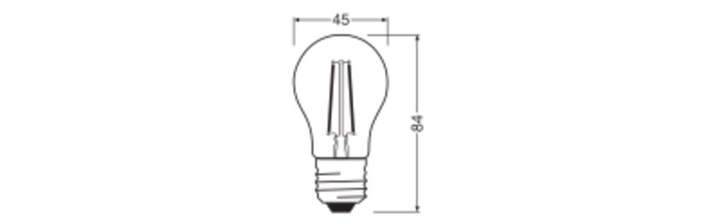 LED-Lampe FM E27 1W 2700K 136lm D kl ws 300° Filamentlampe AC Ø45x84mm 220-240V