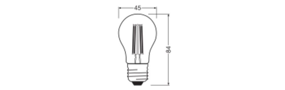 LED-Lampe FM E27 5,9W 2700K 806lm D kl Filamentlampe ws 300° AC Ø45x84mm