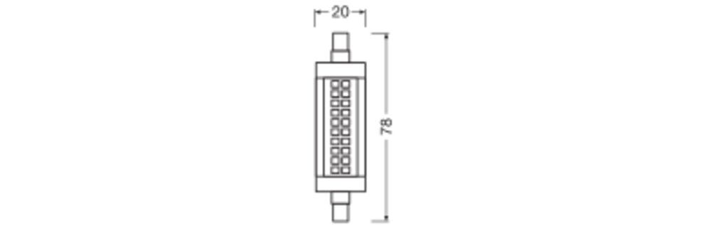 LED-Röhrenlampe R7s 9,5W 2700K mehrf kl 1055lm dimmbar 300° AC Ø20x78mm 220V