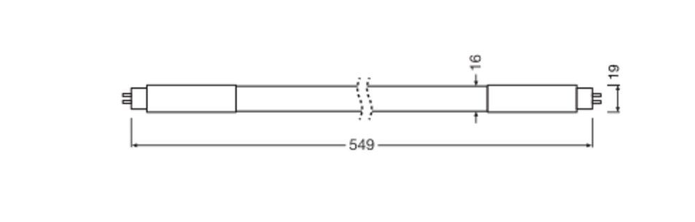LED-Röhrenlampe G5 T5 7W 3000K 1000lm D ws mattiert 190° AC Ø19x563mm 220-240V