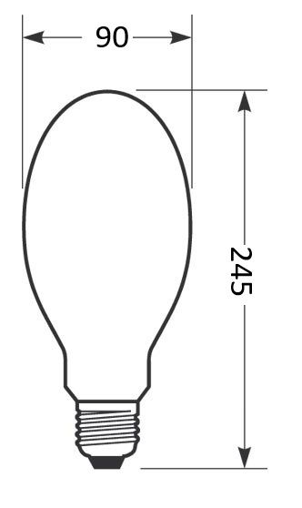 LED-Lampe FM E27 33W 4000K 6000lm C ws Filamentlampe mattiert 330° AC Ø90x245mm