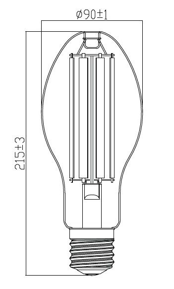 LED-Lampe FM E40 33W 4000K 6300lm B kl Filamentlampe ws 330° AC Ø90x215mm