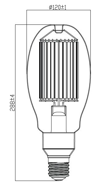 LED-Lampe FM E40 80W 4000K 15000lm B kl Filamentlampe ws 330° AC Ø120x288mm