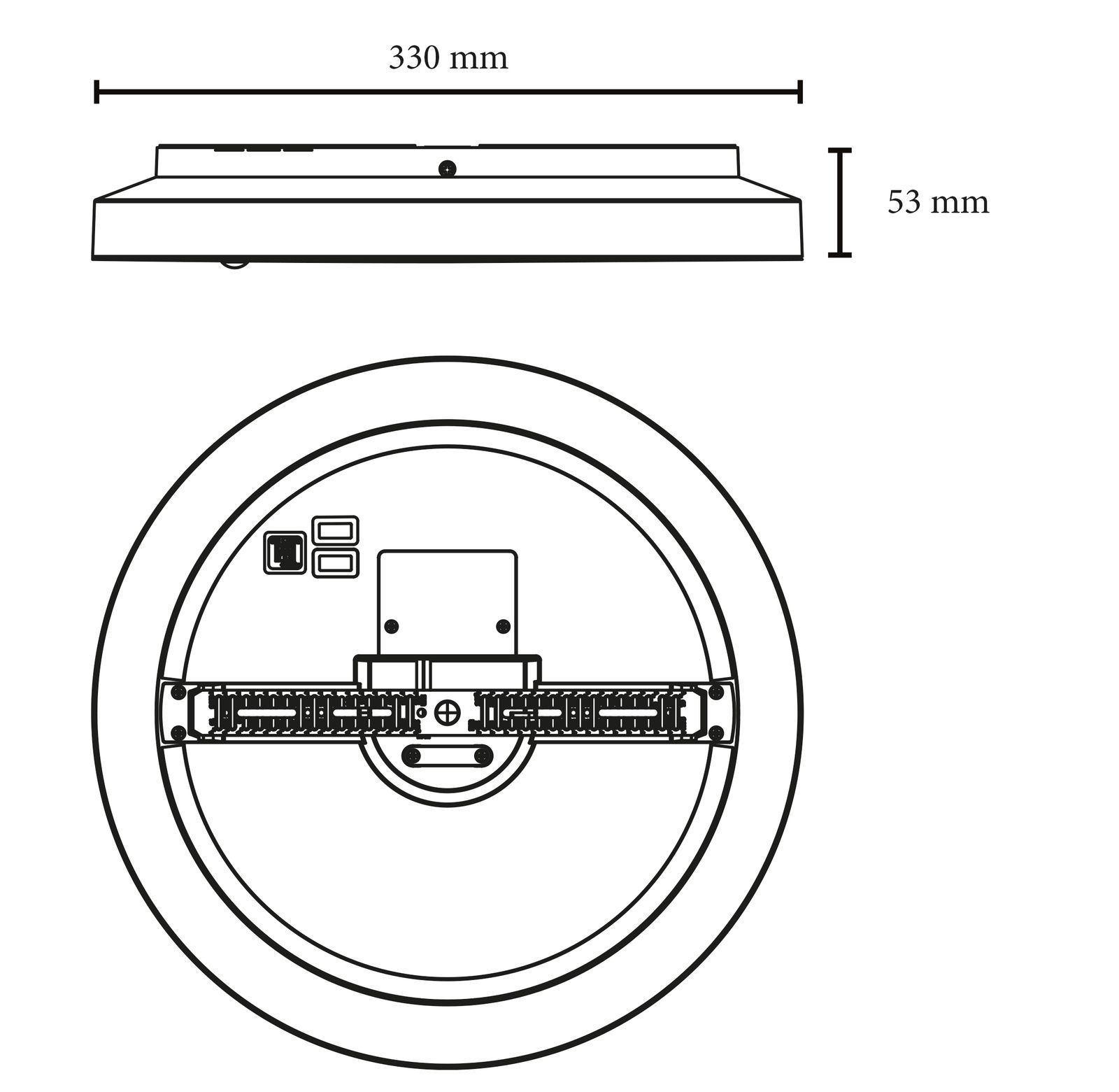 LED-Ein-/Anbauleuchte ROUND 14-20W ws 2700-5000K IP54 BWM Ø330x53mm
