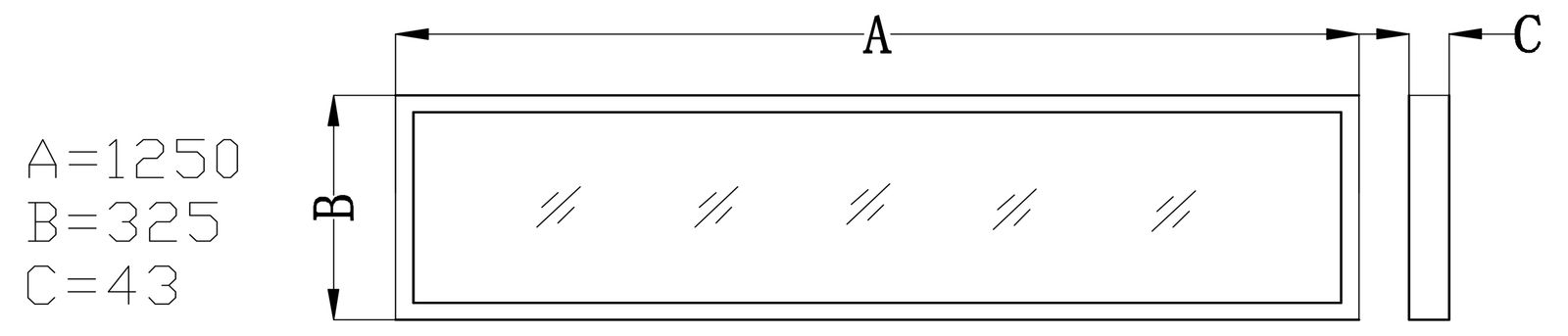 LED-Panel 1250x325mm REFIT 20-40W ws 3000-4000K IP40