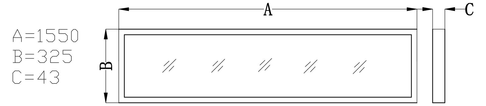 LED-Panel 1550x325mm REFIT 40-50W ws 3000-4000K IP40
