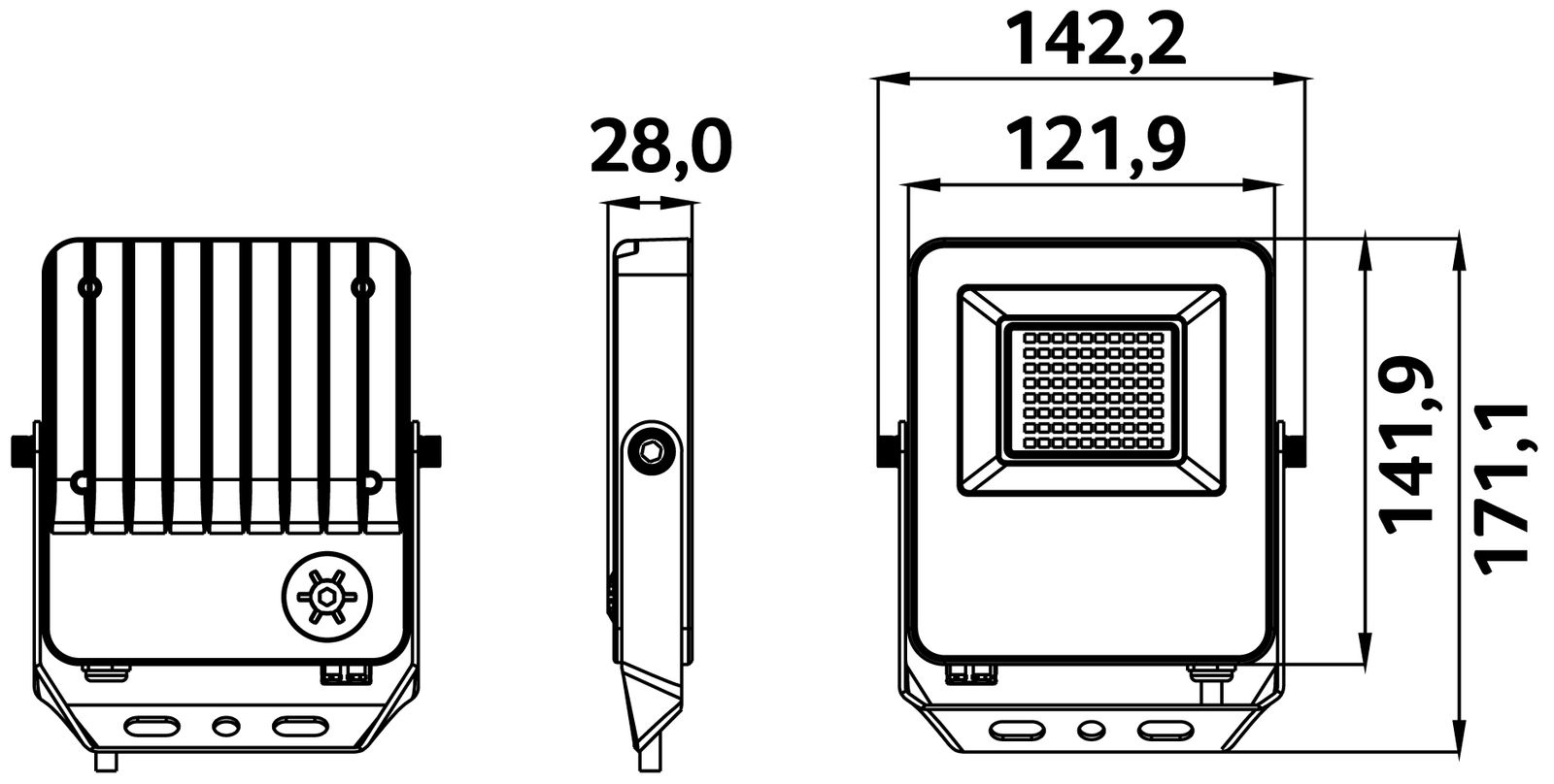 LED-Anbaustrahler 10-20W AFLO 3000-5000K Konv sw 1LED Alu IP66 mt