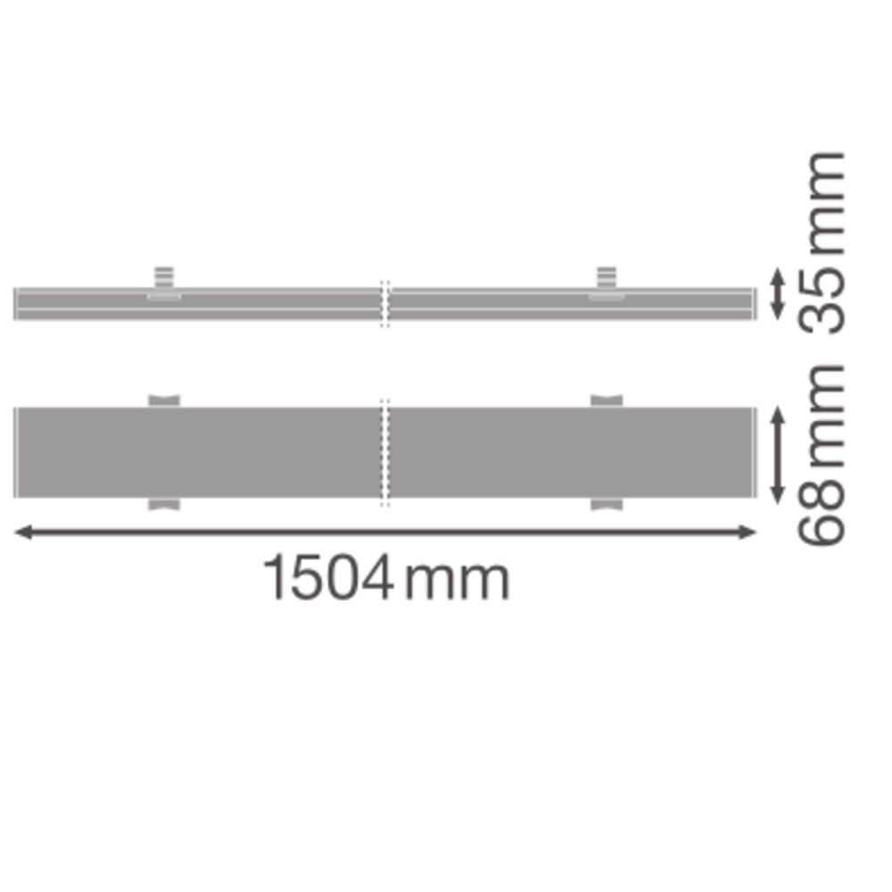LED-Geräteträger 20-50W 4000K 8150lm ws 1LED Konv elektr.Trafo IP20 68x1504x35mm