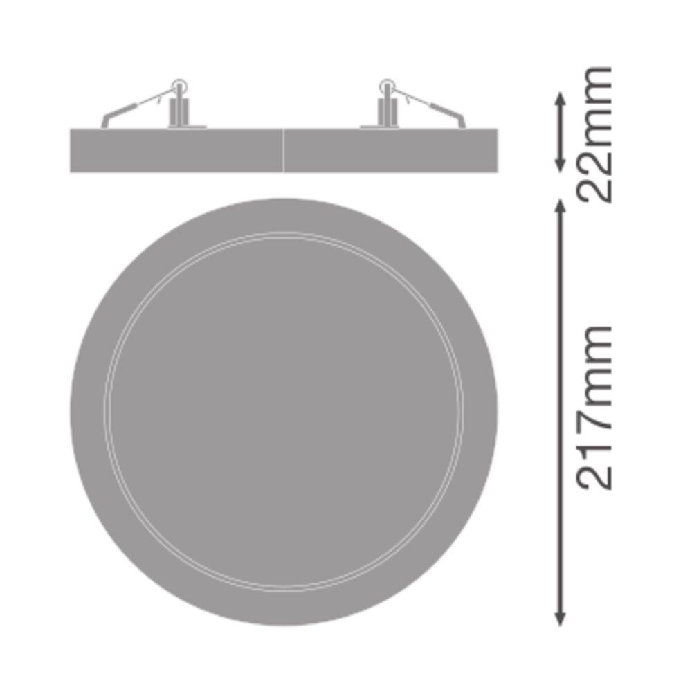 LED-Einbaustrahler 9-18W 3000K 2420lm EVG ws mt 1LED Kst IP44 Ø/EB65-185mm