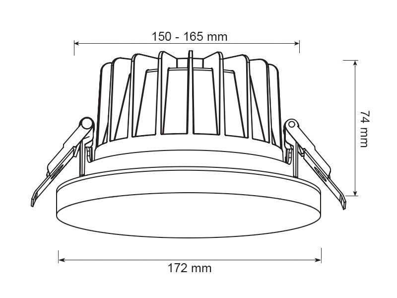 LED-Einbaustrahler 6-14W 3000K 1570lm Konv ws mt 1LED Alu IP54 mediumstrahlend