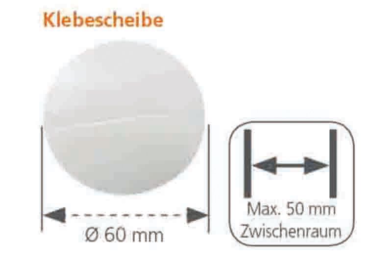 Klebescheibe UP-Dose ws