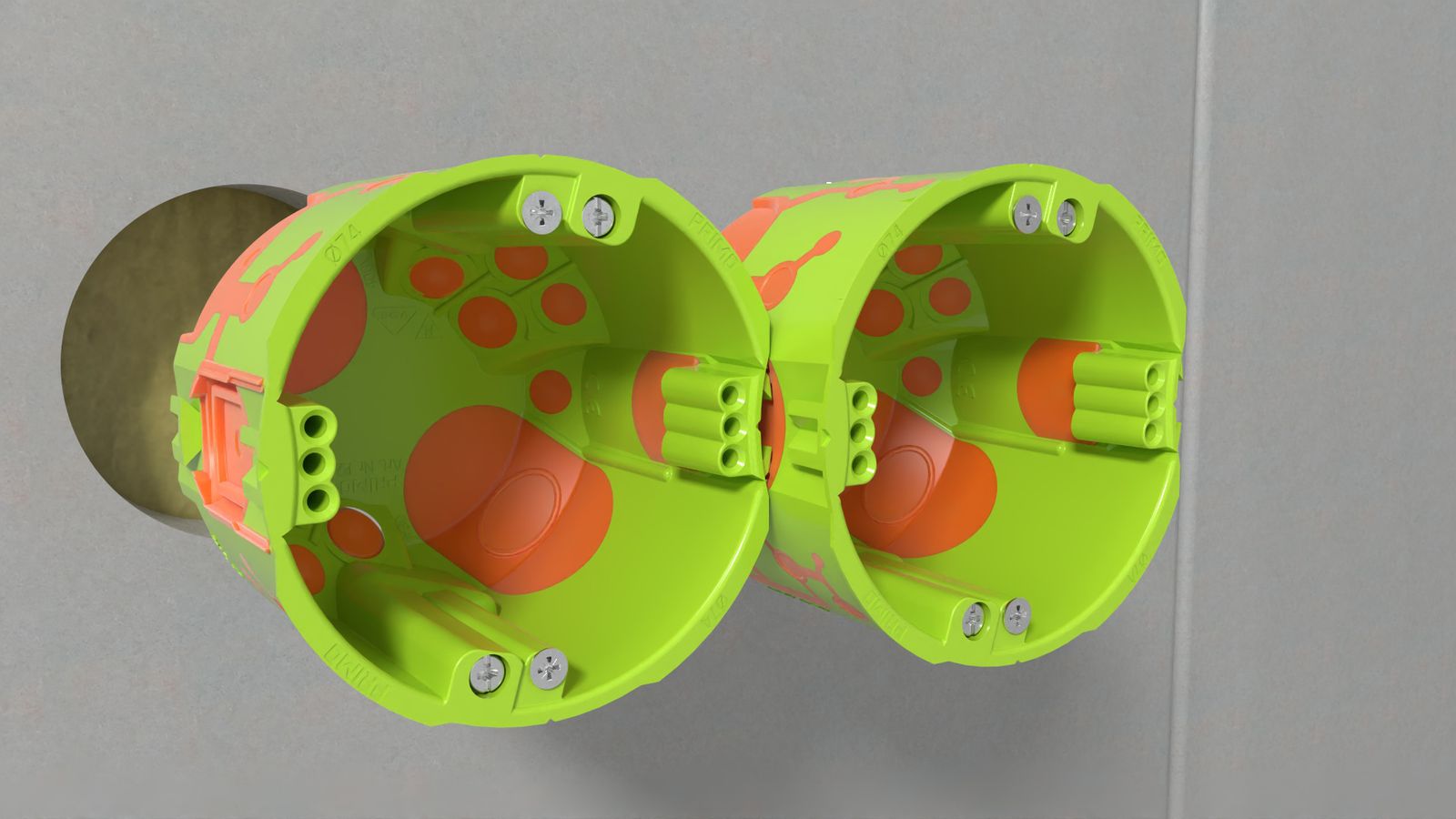 Verbindungsdose HW luftd Hohlwanddosen Q-Serie 74x74x62mm IP3X Kst rnd