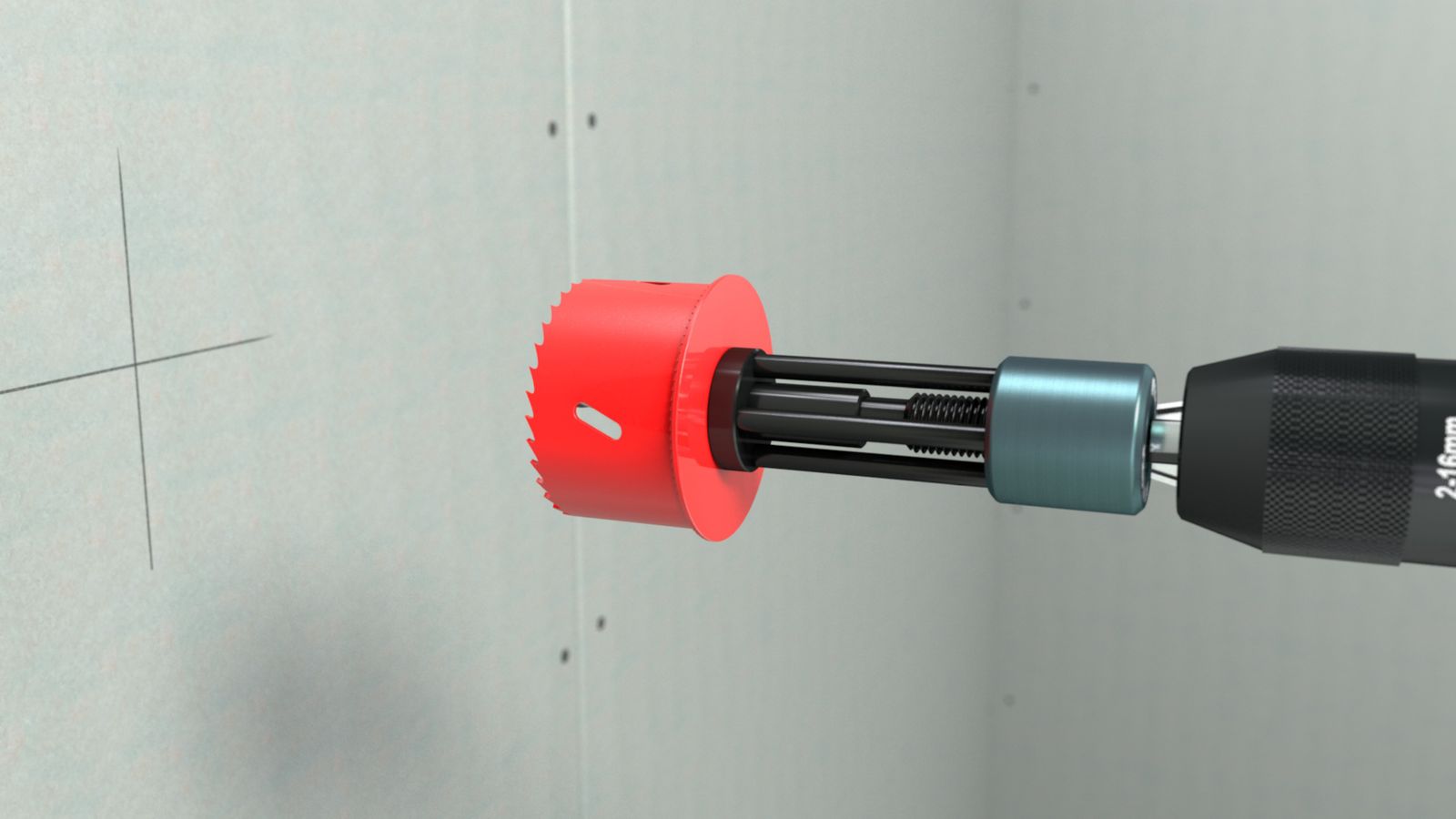 Lochsägen-Aufnahmeschaft Sechskant 6mm 38mm Mit Zentrierbohrer