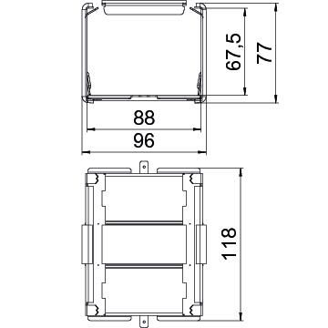Stoßverbinder LF-K 80mm Stift ST hfr f.Funkterh