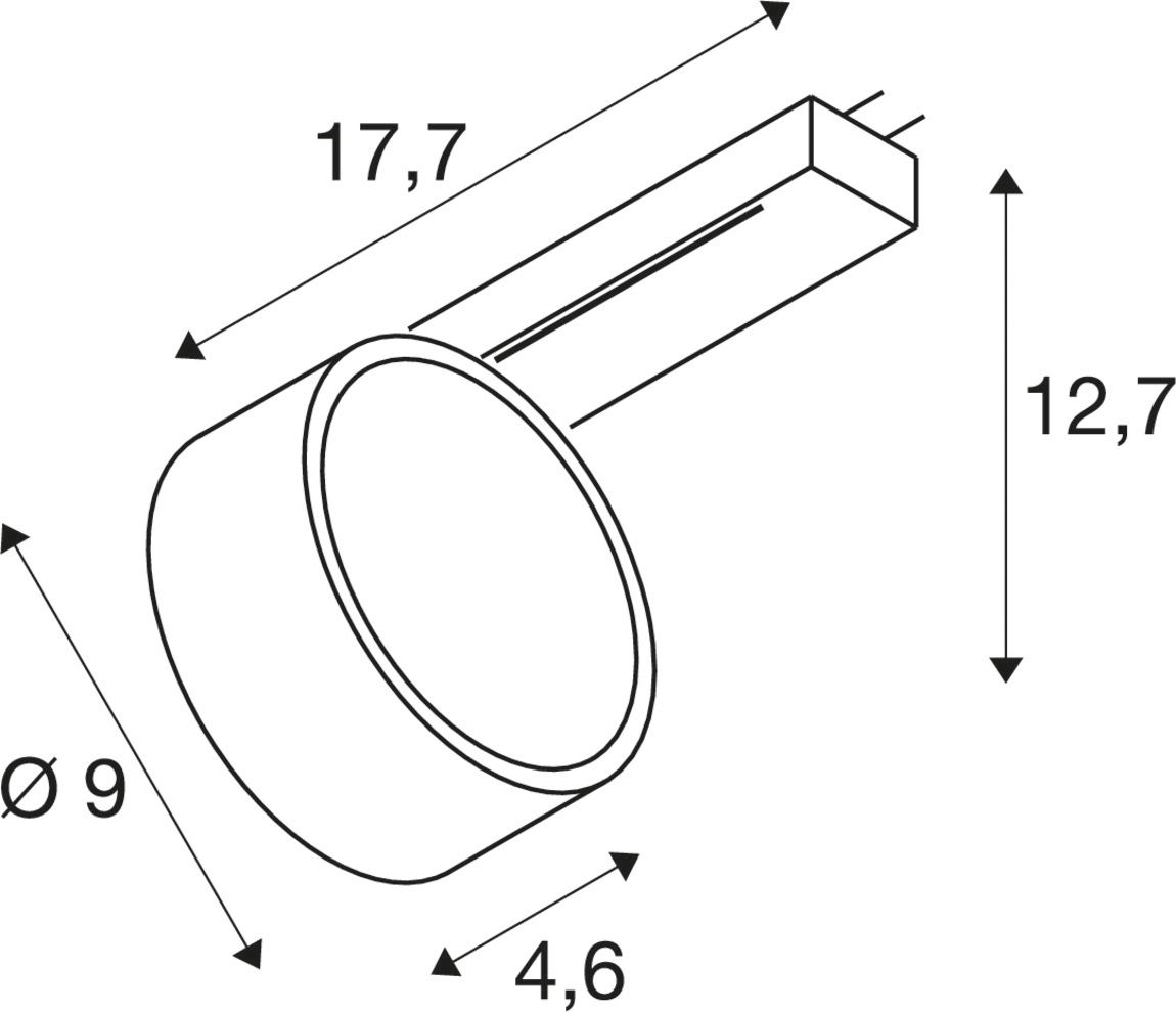 LED-Schienenstrahler 10W KALU 2.0 4000K 1500lm 1LED Alu IP20 ws mt 177x48x127mm