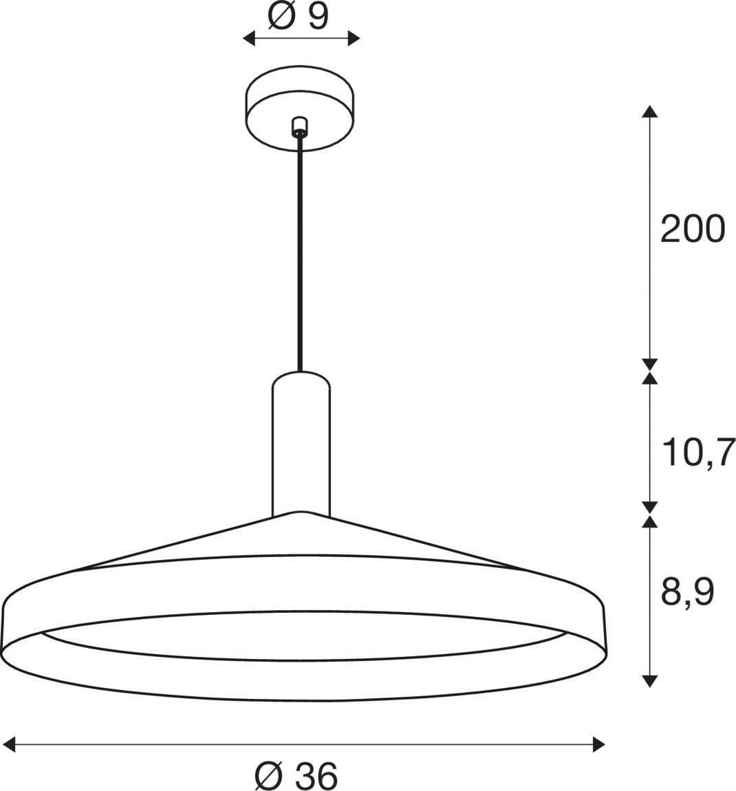 LED-Pendelleuchte 7,5W LALU SET sw E27 IP20 1LED LED austauschbar Ø360mm