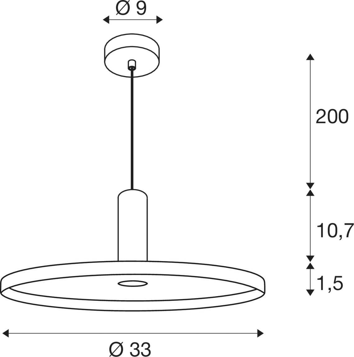 LED-Pendelleuchte 7,5W LALU SET sw E27 IP20 1LED LED austauschbar Ø330mm