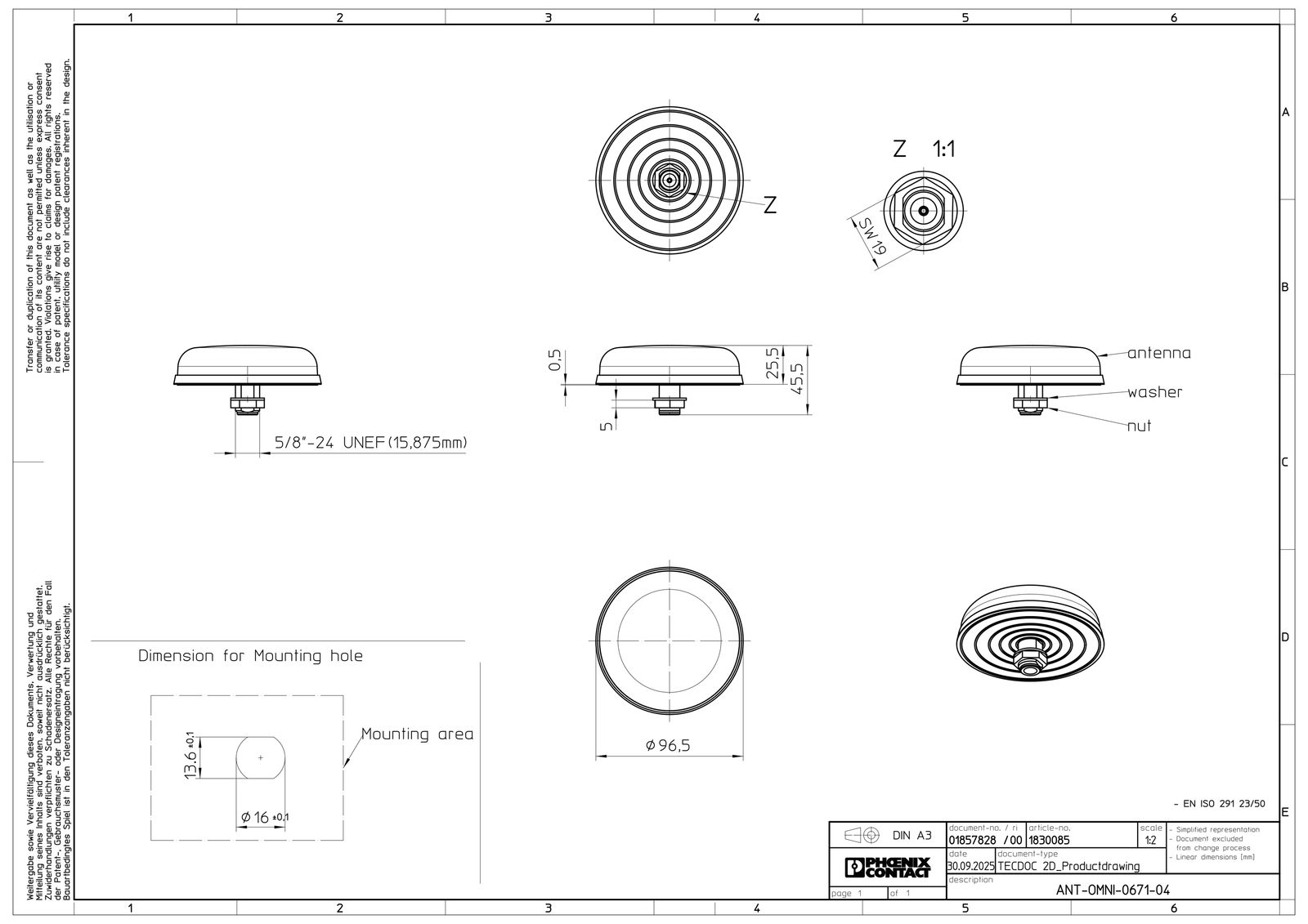 WLAN-Antenne 5dB Indoor Outdoor Buchse