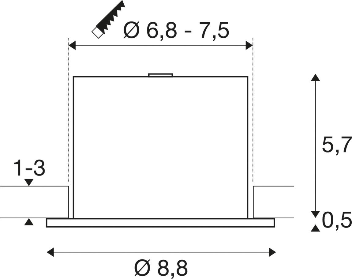 LED-Einbaustrahler 5W 2700-6500K 670lm Konv ws 1LED ST IP65 mt mediumstrahlend