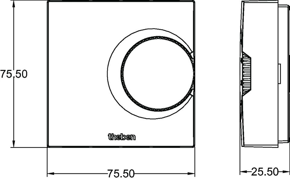 Raumtemperaturregler AP ws mt Basis+m.Geh Mit Vor-Ort Bedienung