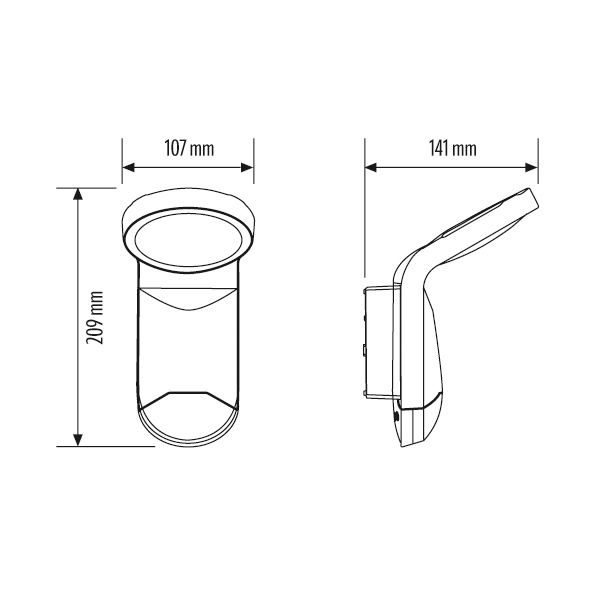 LED-Wandanbauleuchte 9W 2700-4000K IP65 1000lm ws 209x107x141mm