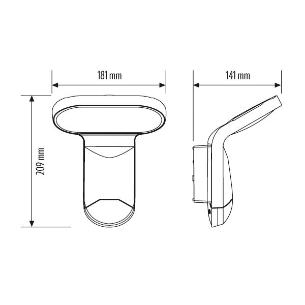 LED-Wandanbauleuchte 15W 2700-4000K IP65 1600lm ws BWM 209x181x141mm