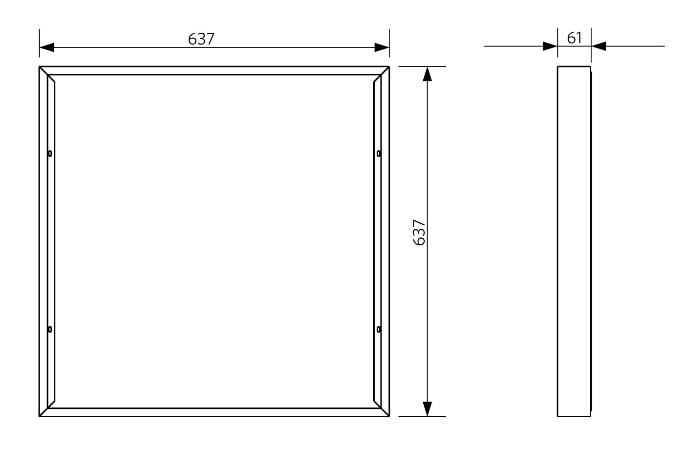 Aufbaugehäuse ws ST L625mm B625mm H65mm