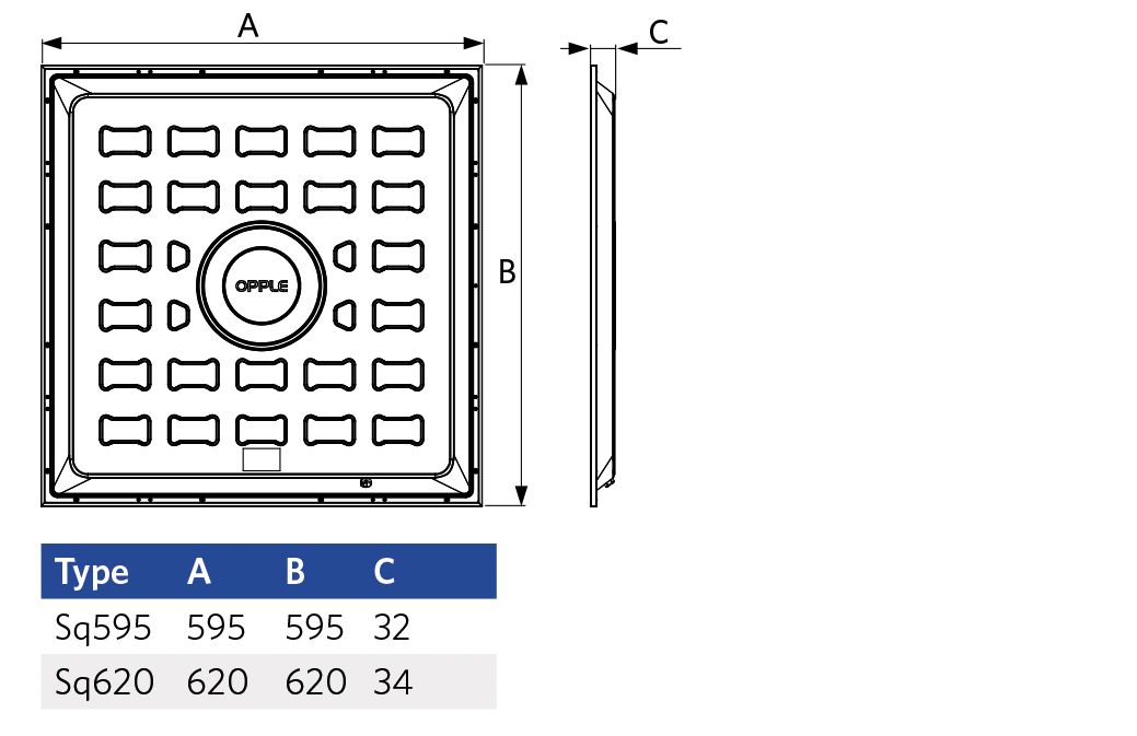 LED-Panel 620x620mm Slim Basic G4 23-34W 4000K 4420lm ws IP40