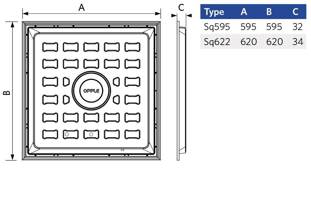 LED-Panel 620x620mm Slim Performer G7 ws 29W 4000K 4930lm Dimmung DALI IP54