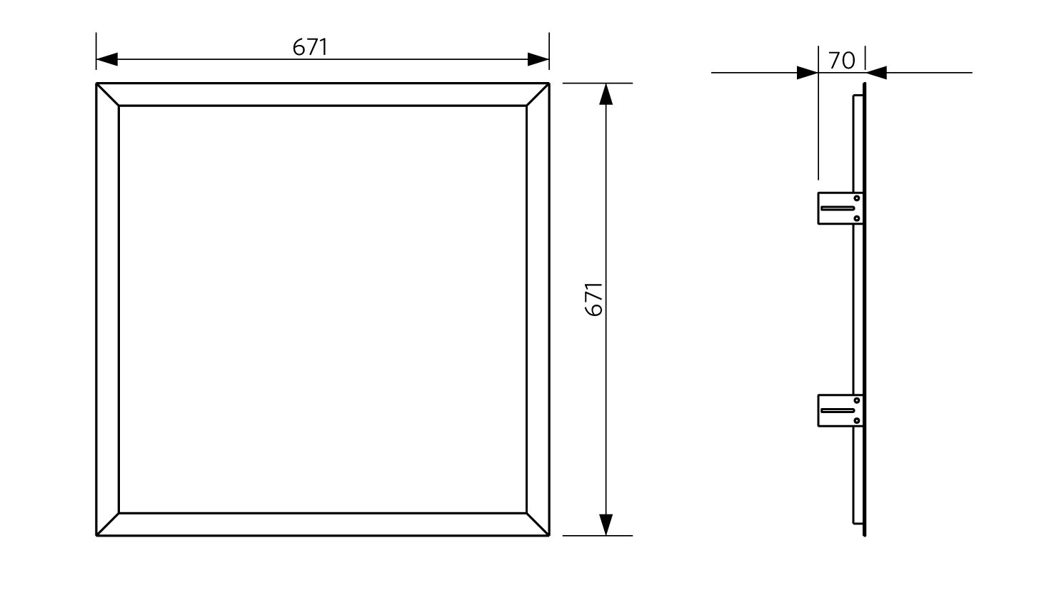 Einbaurahmen ws Alu L671,5mm B671,5mm H69,5mm