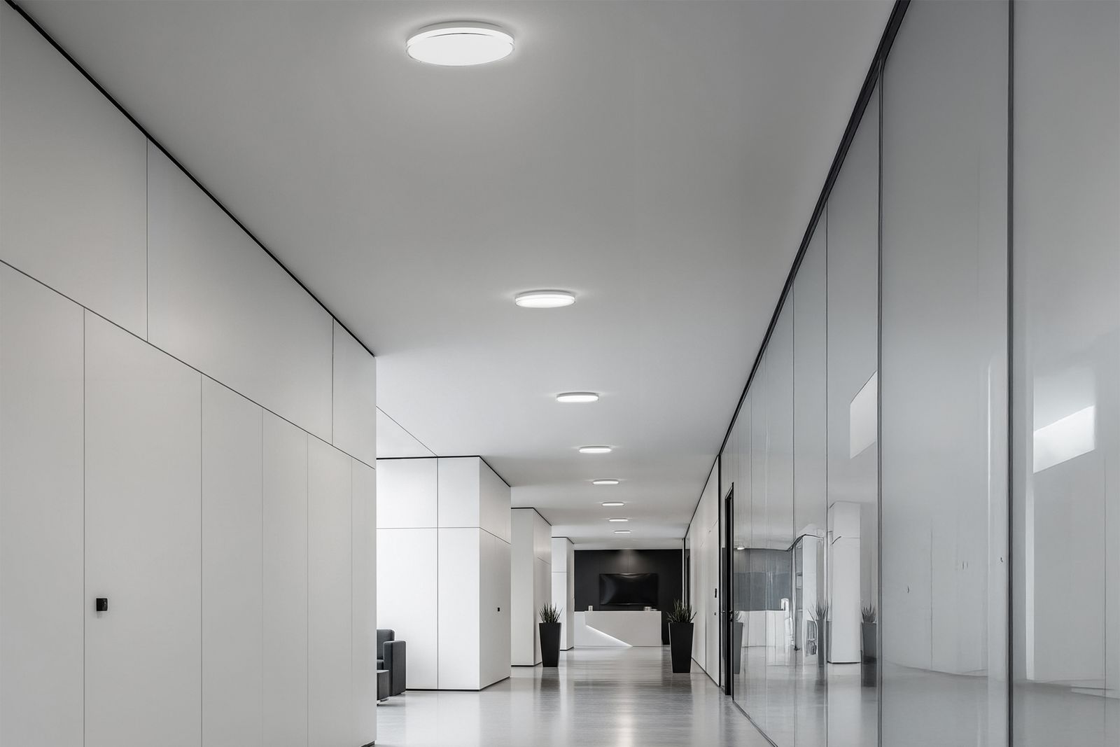 LED-Anbauleuchte SCABRA 18-30W 3850lm ws 3000-4000K IP54 Ø400x60mm