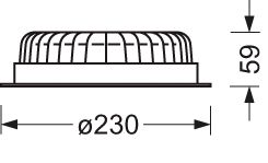 LED-Einbaustrahler 14-28W 4000K 3500lm Konv ws mt 1LED Alu IP44 Ø/EB305mm