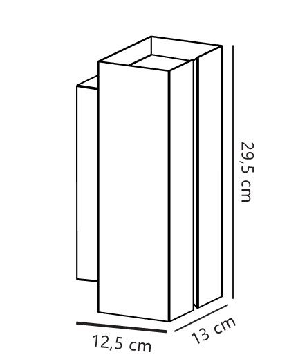 LED-Wandanbauleuchte Clarini 15W sw IP54 E27 130x125x295mm