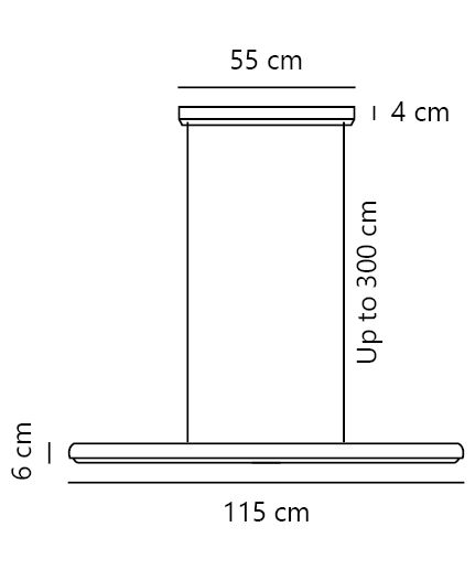 LED-Pendelleuchte 25W Akeno 3000K 1900lm br 1LED LED nicht austauschbar sym IP20
