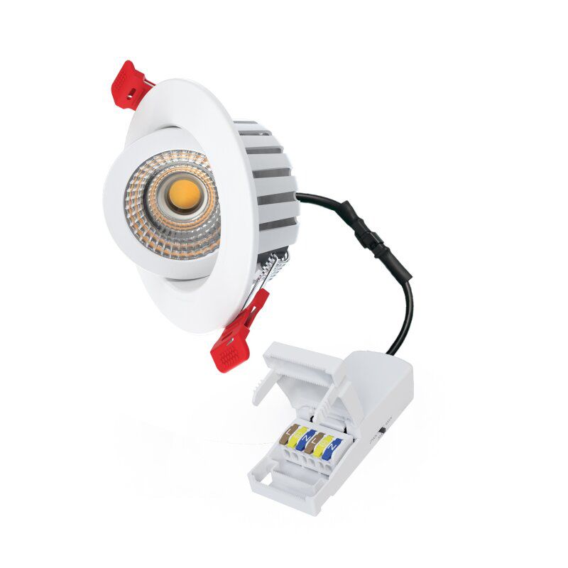 LED-Einbaustrahler 7W HEATspin 1LED Alu 2700-4000K 830lm IP65 ws mt Ø/EB68mm