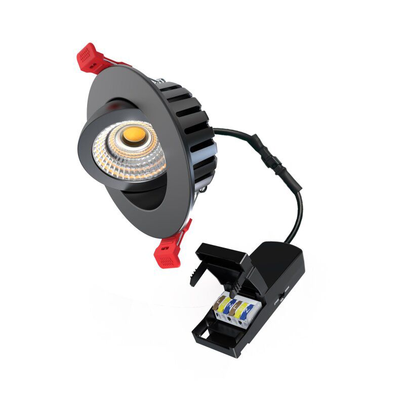 LED-Einbaustrahler 7W HEATspin 1LED Alu 2700-4000K 830lm IP65 sw mt Ø/EB68mm