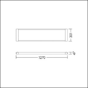 LED-Deckenanbauleuchte 28-40W 3000-4000K 5500lm ws IP20 1570x301x47mm