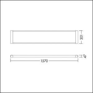 LED-Deckenanbauleuchte 28-40W 3000-4000K 5500lm ws Dimmung DALI IP20