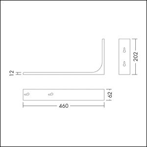 Befestigungsset ws ST L460mm B202mm H47mm