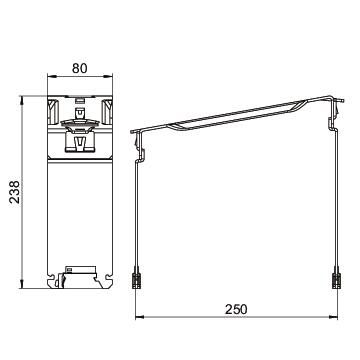 PV-Flachdachstütze ST 237,9x80x283,1mm