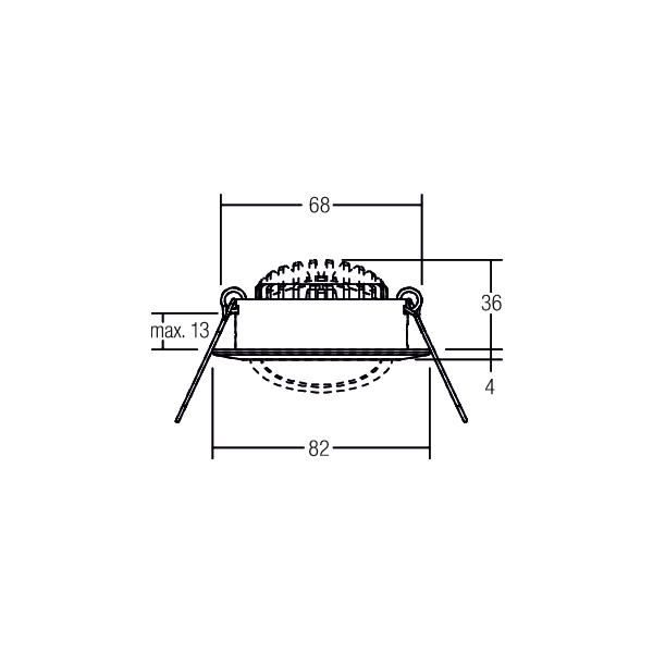 LED-Einbaustrahler 6W BB03 3000K 630lm Konv bg 1LED Alu IP20 mt RF:hochglänzend