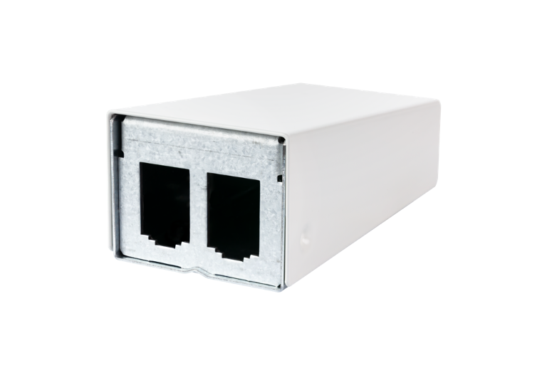 Modulträger 2Ports Wandmont Schirm RAL9010 43,6x52x110mm