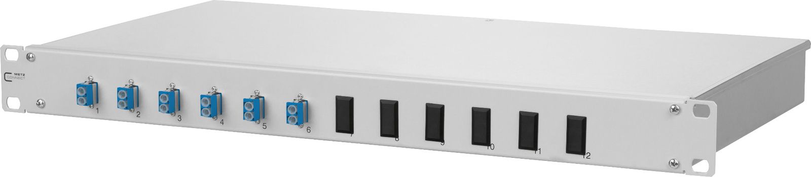 LWL-Patchpanel 6f LC-D 1HE OS2 19Zoll m.Pigtails max:12f