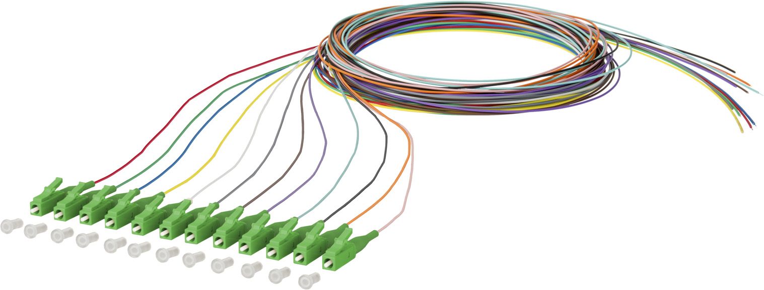 LWL-Pigtail LC SM OS2 APC 2m mehrf APC-Ausführung Aderpigtail