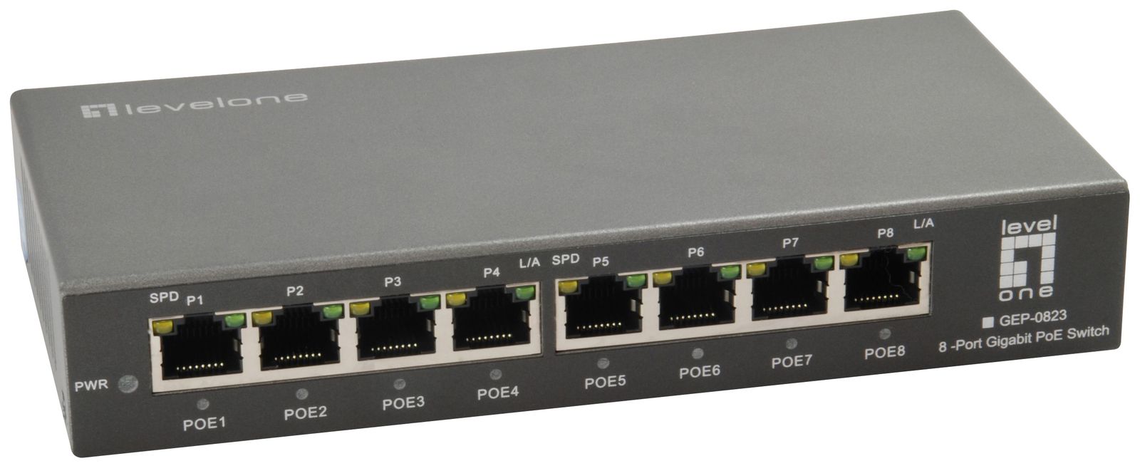 Desktopswitch 802.3 af (PoE) Switch 8x10/100/1000Mbps