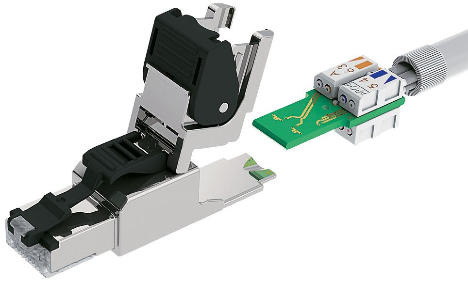 Modular-Stecker Cat6A net-works RJ45 27-22AWG Schirm Litze massiv Feldkonf