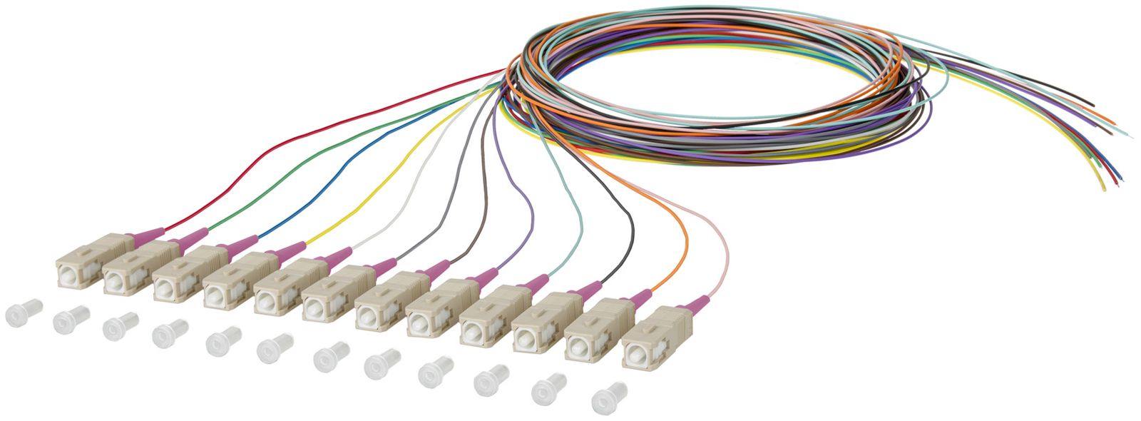 LWL-Pigtail SC 50/125 OM4 2m mehrf Aderpigtail MM50/125