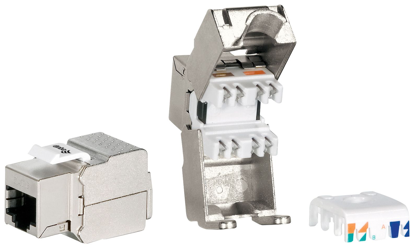 Modular-Buchse Cat6 RJ45 26-23AWG Schirm Feldkonf massiv f.Rundkabel