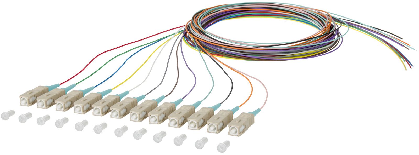 LWL-Pigtail SC 50/125 OM3 2m mehrf Aderpigtail MM50/125