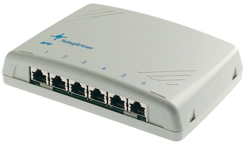 Patchpanel 6Ports MPD6-HS Cat6A Wandmont Schirm RAL7035 34x164x110mm